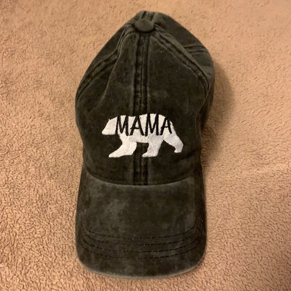 david & young Accessories - Mama bear baseball hat distressed black denim